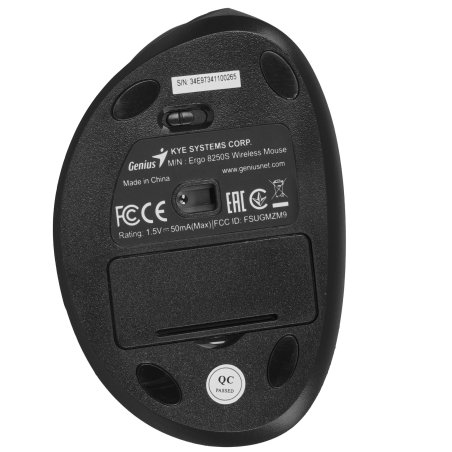 Мышь беспроводная Genius Ergo 8250S черный, 1600 dpi, радиоканал, USB, кнопки - 6