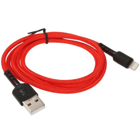 Кабель USB Defender F181 Lightning 1м, 2.4А, нейлон, пакет 1