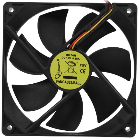 Вентилятор для корпуса Gembird FANCASE3/BALL черный, 120 мм, 2000 об/мин, 38 дБ, 3 pin