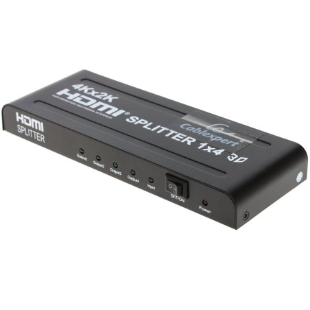 Разветвитель Gembird DSP-4PH4-02 Разветвитель HDMI Cablexpert, HD19F/4x19F, 1 компьютер => 4 монитора, Full-HD, 3D, 1.4v