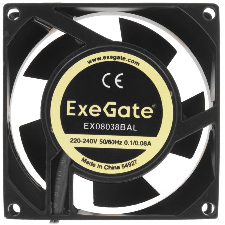 Вентилятор для корпуса ExeGate EX08038BAL черный, 80 мм, 2600 об/мин, 35 дБ