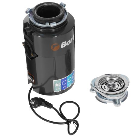 Измельчитель пищевых отходов Bort TITAN 4000 (Control) Мощность л.с. 0,75 ; 560 Вт; 4,2 кг/мин; 3200 об/мин; 1400 мл; Металл ;набор аксессуаров 5 шт [93410242]