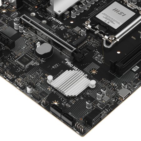 Материнская плата MSI PRO H810M-B, LGA1851, Intel H810, 2xDDR5, 4xSATA, 1xM.2, 1xPCIe 5.0 x16, 2xPCIe 3.0 x1, 1xDP, 1xHDMI, 1x2.5Gb LAN, 2xUSB-A 5Gbps, 4xUSB-A 2.0, 3x3.5 мм, 7.1, mATX