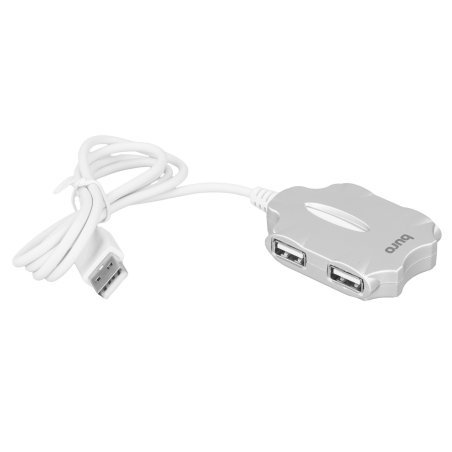Разветвитель USB 2.0 Buro BU-HUB4-0.5-U2.0-Candy 4порт. серебристый