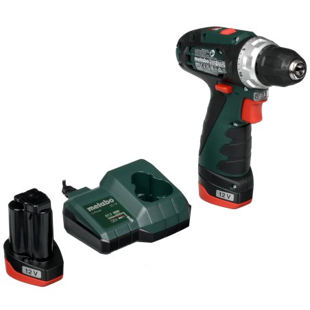 Дрель-шуруповерт аккумуляторная Metabo PowerMaxx BS 600984000, Аккумуляторный, 10,8В, 2 АКБ