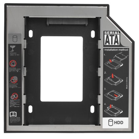 Контейнер для HDD Gembird MF-95-02 Низкопрофильный адаптер для 2.5-дюймового накопителя в отсек 5.25 дюйма, 12 мм