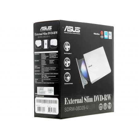 Оптический привод внешний ASUS SDRW-08D2S-U LITE/BLK/G/AS retail, dvd-rw, external