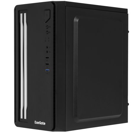 Компьютерный корпус Minitower ExeGate mEVO-7805-XP400 (mATX, БП XP400 с вент. 12см, 2*USB+1*USB 3.0, аудио, черный, с 2*RGb подсветкой)