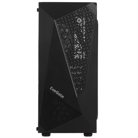 Компьютерный корпус Miditower ExeGate EVO-8225-NPX600 (ATX, БП 600NPX с вент. 12см, 2*USB+1*USB 3.0, черный, 2 вент. с RGb подсветкой и полоса на передней панели, боковая панель - закаленное стекло)