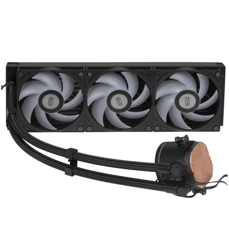 Система охлаждения PCCooler DA360 Pro ARGb Digital BK (300W, 360мм, LED temp., Black, ARGb/ Fans: 3x120мм, 75.8CFM, 33.7dBA, 2200RPM/ Pump height 57мм, 28dBA, 3000RPM, Rad thickness 27мм/ S: 1851, 1700, 1200, 20XX, 115X, AM5, AM4)