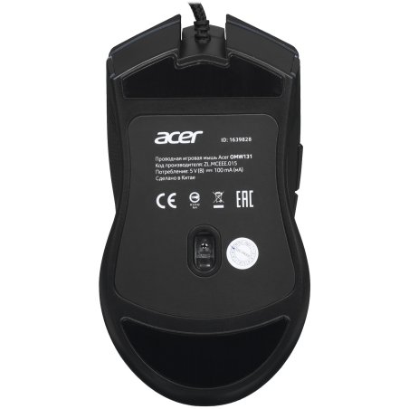 Мышь проводная Acer OMW131 черный, 6400 dpi, USB, кнопки - 7