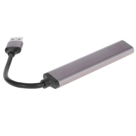 Хаб USB ORIENT CU-322, USB 3.0 (USB 3.1 Gen1)/USB 2.0 HUB 4 порта: 1xUSB3.0+3xUSB2.0, USB штекер тип А, алюминиевый корпус, серебристый (31234)