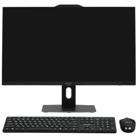 Моноблок MSI Pro AP272P 14M AiO 27" FHD(1920x1080)IPS AG Non-touch, Core i5-14400 (2.5GHz), 16Gb DDR5(2x8Gb), 512Gb SSD M.2, Intel UHD,WiFi,BT,camera, WirelessKB&mouse Eng/Rus,No OS,1y war-ty, черный (9S6-AF8321-802)