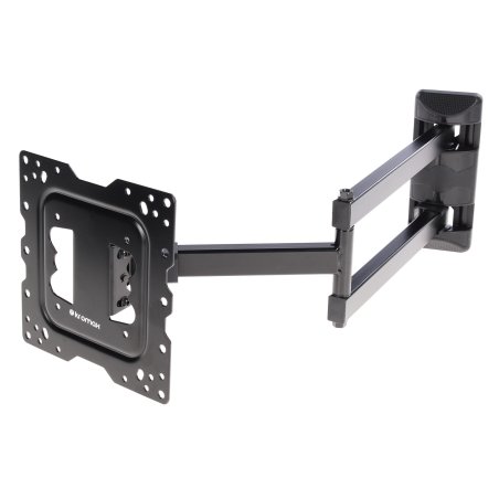 Кронштейн Kromax DIX-18 BLACK(для LED/LCD телевизоров 22"-55", max 40 кг, настенный, 5 ст свободы, наклон ±15°, поворот 180°, от стены 66-605 мм, max VESA 400x400 мм, вращение экрана ±5°, съемная монтажная пластина, кабель-канал, 4 шт/уп.)