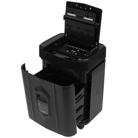 Шредер Heleos АП20-4 черный с автоподачей (секр.P-4) перекрестный 131лист. 20лтр. скрепки скобы пл.карты