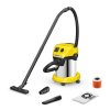 Строительный пылесос Karcher WD 3 P S V-17/4/20 желтый, 1000 Вт, уборка сухая/сбор воды, пылесборник мешок/контейнер, 17 л