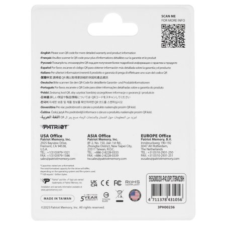 Накопитель SSD Patriot M.2 2280 1Tb P400VP1TbM28H