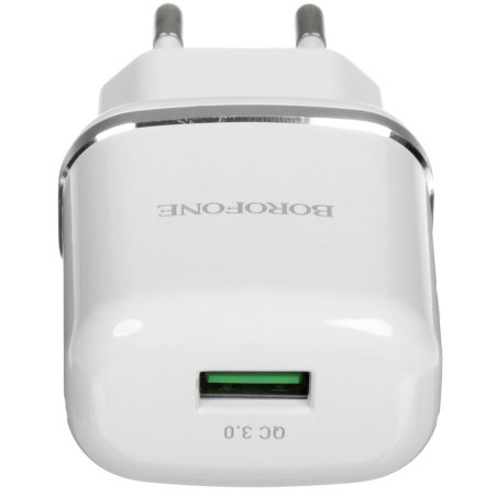 Сетевое зарядное устройство BOROFONE BA36A High speed QC 3.0 один порт USB, 5V, 3.0A, белый