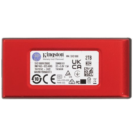 Внешний SSD Kingston XS1000, 2TB, USB 3.2 Gen 2 Type-C, R/W 1050/1000, красный
