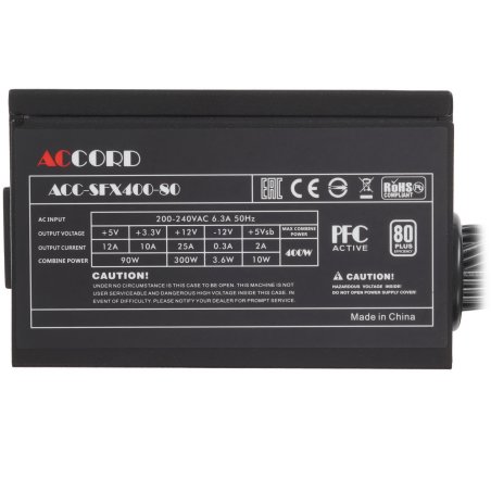 Блок питания Accord ACC-SFX500-80 SFX, 500Вт, 80мм, черный