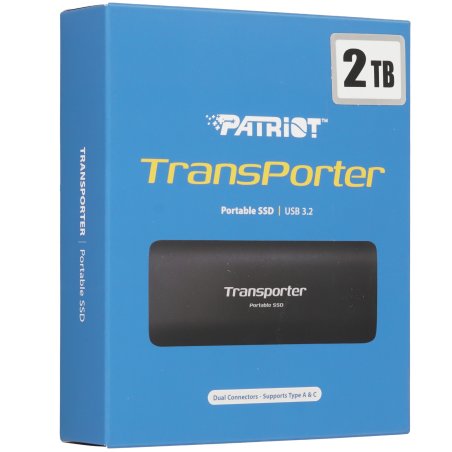 Внешний SSD Patriot Transporter, 2TB, USB 3.2 Gen 2 Type-C, R/W 1000/1000, черный