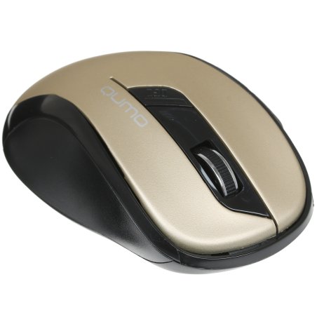 Мышь беспроводная Qumo Office Line M64 золотистый, 1600 dpi, радиоканал, USB, кнопки - 6