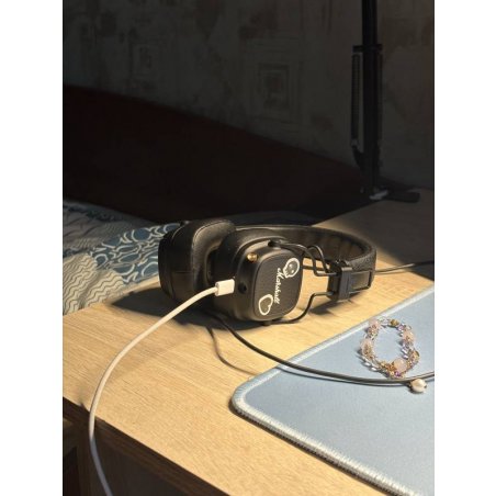 Беспроводные/проводные наушники Marshall Major V бежевый, накладные, Bluetooth + проводной, беспроводная зарядка