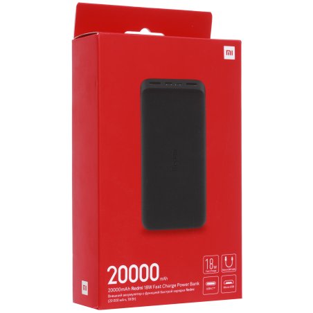 Портативный аккумулятор 20000mAh Xiaomi Redmi 18W Fast Charge Power Bank черный