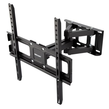 Кронштейн для телевизора Rexant 32"-55" дюймов, наклонно-поворотный, двойное колено серия HOME