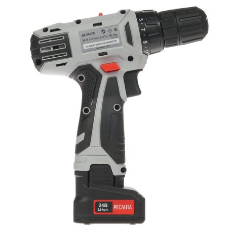 Дрель-шуруповерт аккумуляторная Ресанта ДА-24-2ЛК 75/14/7, Аккумуляторная, 24В, 2 АКБ, Кейс
