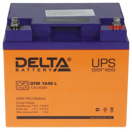 Батарея Delta DTM 1240 L (12V, 40Ah) с увеличенным сроком службы (10 лет)