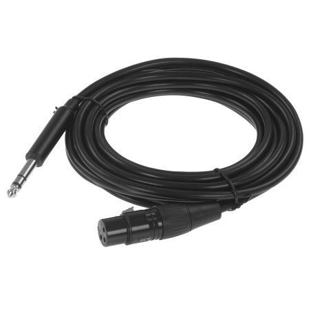 Кабель GCR 5.0m микрофонный stereo jack 6,35мм / XLR, M/F, черный, AL case черный