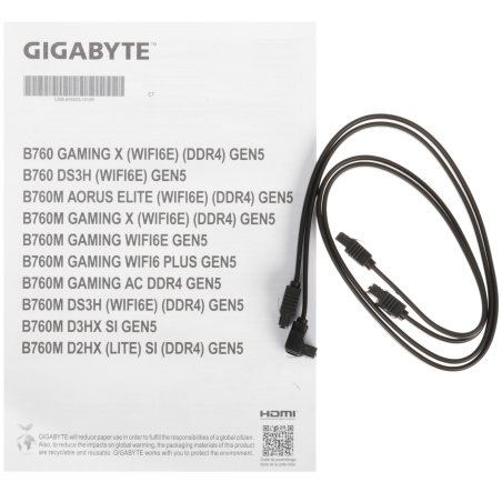 Материнская плата Gigabyte B760M GAMING X WIFI6E GEN5, LGA1700, Intel B760, 4xDDR5, 4xSATA, 2xM.2, 1xPCIe 5.0 x16, 1xPCIe 3.0 x4, 1xHDMI, 1xDP, 1x2.5Gb LAN, Wi-Fi 6E, Bluetooth 5.3, 3xUSB-A 5Gbps, 5xUSB-A 2.0, 3x3.5 мм, 7.1, mATX