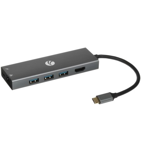 Адаптер VCOM CU459 Type-Cm --> RJ-45+2USB3.0(f) + PD100 Вт Alum Shell VCOM