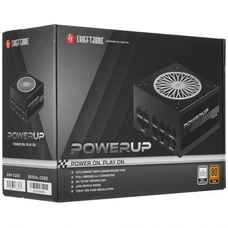 Блок питания Chieftec CHIEFTRONIC PowerUp GPX-550FC (ATX 2.3, 550W, 80 PLUS GOLD, Active PFC, 120мм fan, Full Cable Management, LLC design) Retail
