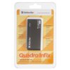 Разветвитель USB Defender QUADRO INFIX USB2.0 - 4 порта, скор. - до 480 Мбит/с, + кабель USB 2.0 A(M) - MiniB (M) - 1м.
