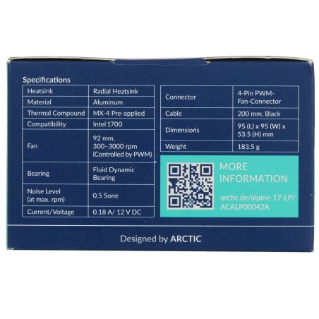 Кулер Arctic Alpine 17LP Вентилятор для процессора socket Intel® 1700 (ACALP00042A)