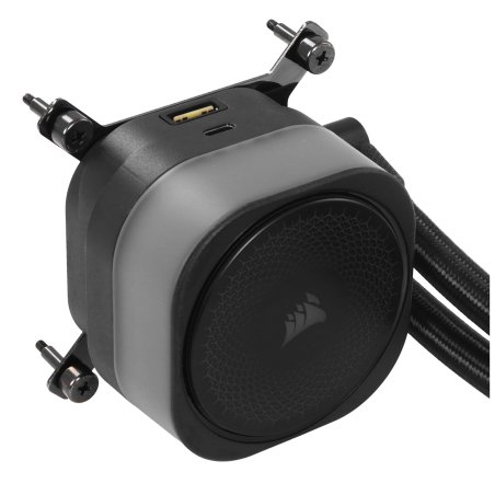 Система жидкостного охлаждения Corsair iCUE LINK TITAN 240 RX RGb (240мм, черный, RGb/ Fans: 2x120мм, 73.5CFM, 36dBA, 2100RPM/ S: 1851, 1700, AM5, AM4)