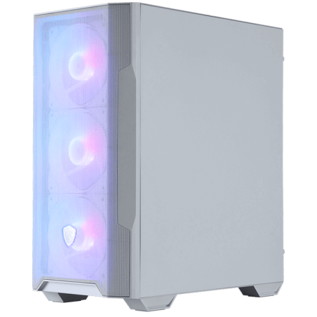 Компьютерный корпус MSI MAG FORGE M100R WHITE Mini-Tower, MATX, 1xUSB 3.0, 2xUSB 2.0, 4x120мм ARGb Fan, ARGb Control Board, Tempered Glass Window, Brown Box (932220)