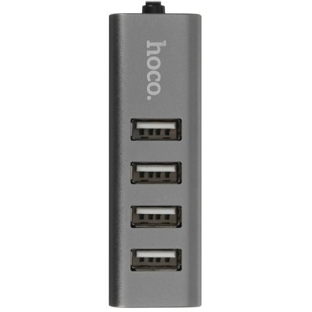 Переходник разветвитель Hoco HB1 USB - 4USB (USB 2.0 - 480 Мбит/с), 0.8 м, серый