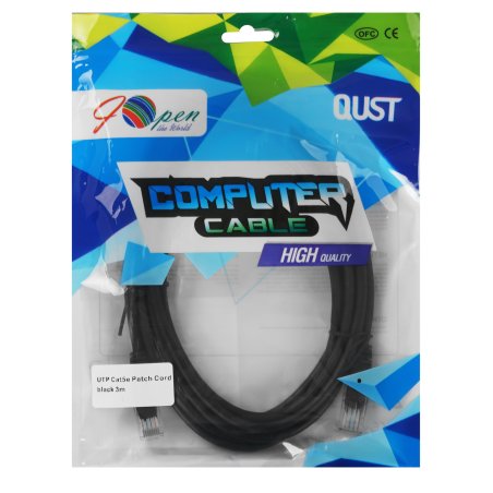 Патч-корд литой AOpen ANP511 3M BK UTP кат.5е 3м черный