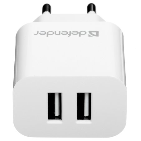 Сетевой адаптер Defender 2xUSB, 2.1А, белый (UPA-22)