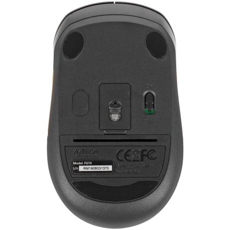 Мышь беспроводная A4Tech Fstyler FG10 черный/оранжевый, 2000 dpi, радиоканал, USB, кнопки - 4
