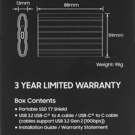 Внешний SSD Samsung T7 Shield, 2TB, USB 3.2 Gen 2 Type-C, R/W 1050/1000, бежевый