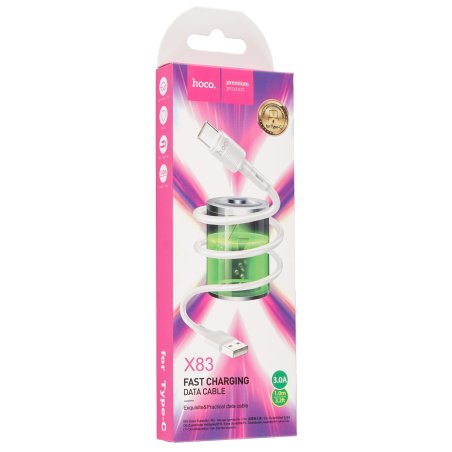 Дата-кабель USB 3.0A для Type-C Hoco X83 ПВХ 1м (White)