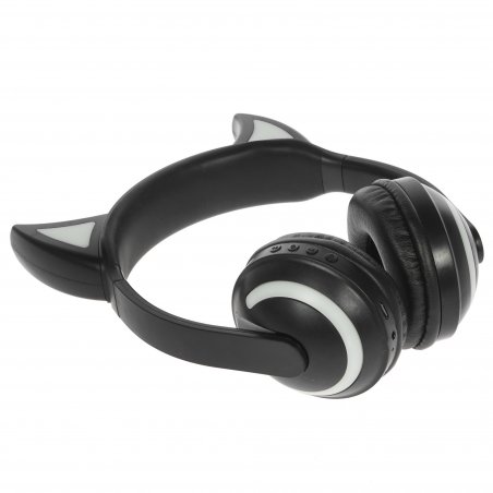 Беспроводные/проводные наушники QUMO Party Cat BT 0027 бежево-розовый, накладные, Bluetooth + проводной, кошачьи ушки, до 7 ч