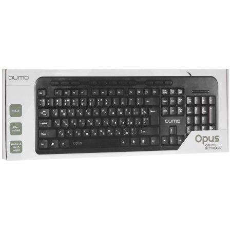Клавиатура проводная офисная Qumo Opus K64, проводная,104 + 11