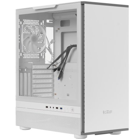 Компьютерный корпус PCCooler IE200 WH, Tempered Glass Full Tower, белый, TG, SPCC, 1x120мм ARGb E-ATX, ATX, mATX, mITX 180/380/220мм 4x2.5", 2x3.5", 7+3xPCI 1xUSB-A 3.0, 2xUSB-A 2.0 432x225x495мм