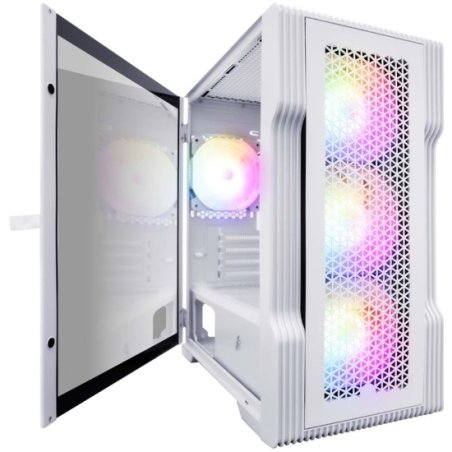 Компьютерный корпус 1STPLAYER TRILOBITE T3 белый/mATX, TG/4x 120мм LED fans inc./T3-WH-4F1-W