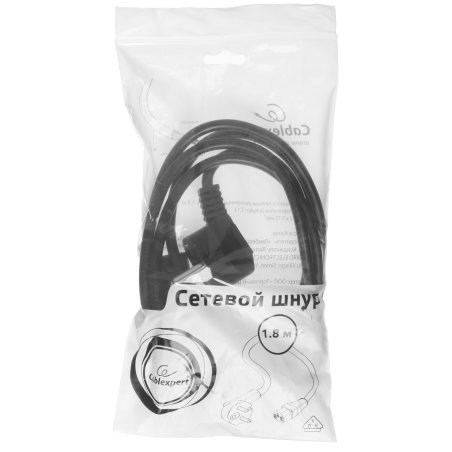 Кабель питания Cablexpert аудио/видео 0,5м, CEE 7/16 - C7, VDE, 2-pin, 2х0,75, черный, пакет (PC-184-VDE-0.5M)
